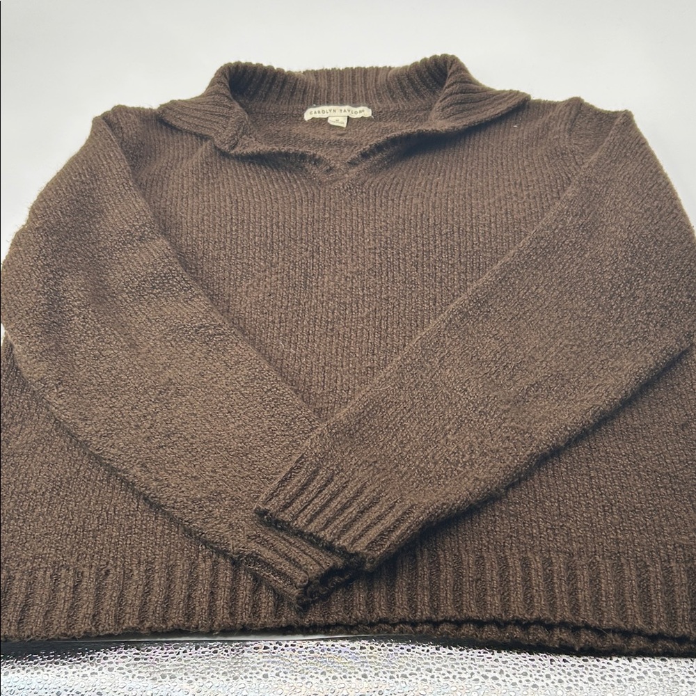 Carolyn Taylor women’s V-Neck Sweater - Rich Brown - Picture 9 of 16